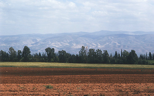 Israel, view across the Jordan Valley to the Hills of Gilead
