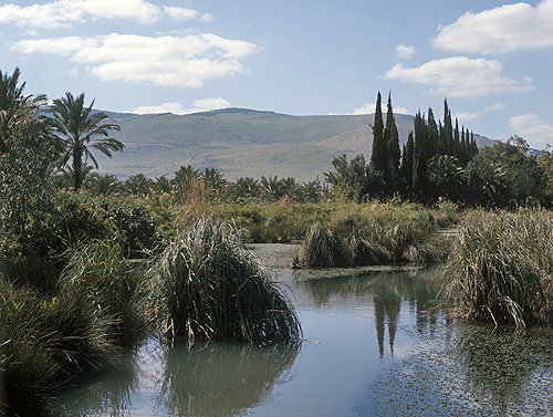 Israel, the River Harod and the Gilboa Range beyond