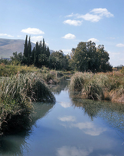 Israel, the Ein Harod River and the Gilboa range