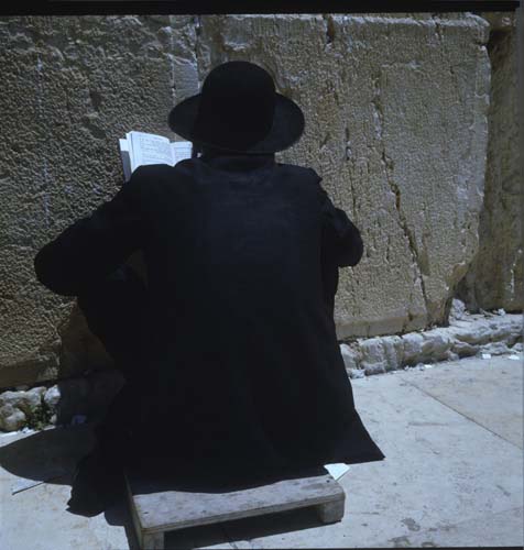 Ashkenasi Jew at Western Wall, Jerusalem, Israel