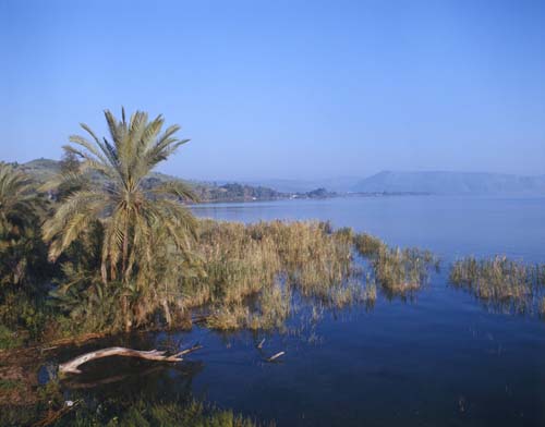 Sea of Galilee looking west, Israel
