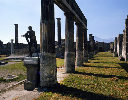 Bronze statue of Apollo the Archer, Temple of Apollo, Pompeii, Italy