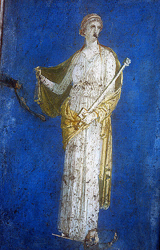 One of the Four Seasons frescos from Pompeii, National Archaeological Museum, Naples, Italy