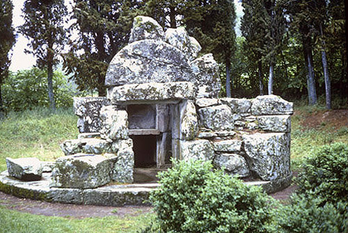So-called Tomb of Pythagoras, Etruscan hypogeum chamber tomb, fourth century BC, Cortona, Italy