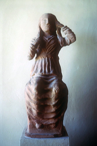 Sculpture of Etruscan woman, Museo Guarnacci, Volterra, Italy