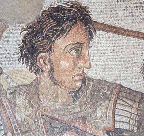 Alexander the Great, detail of the Issus mosaic 100 BC, Museo Nazionale, Naples, Italy