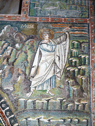 Italy, Ravenna Basilica of San Vitale 6th century Byzantine mosaic of Moses
