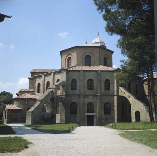 Basilica of Church of San Vitale, north east aspect, Ravenna, Italy