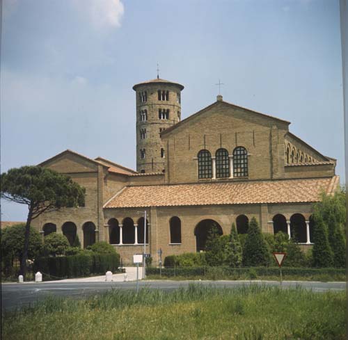 Sant Apollinare in Classe, exterior view, 6th century, restored, Ravenna, Italy