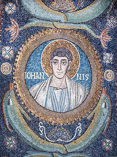 St John, sixth century mosaic, San Vitale, Ravenna, Italy