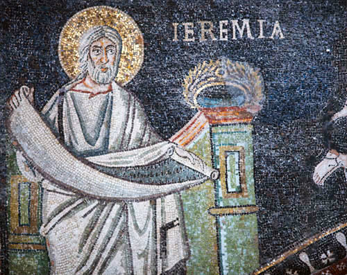 Italy, Ravenna Jeremiah 6th century Byzantine mosaic in the Basilica of San Vitale