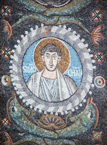 Italy Ravenna San Vitale St Simon 6th century Byzantine mosaic