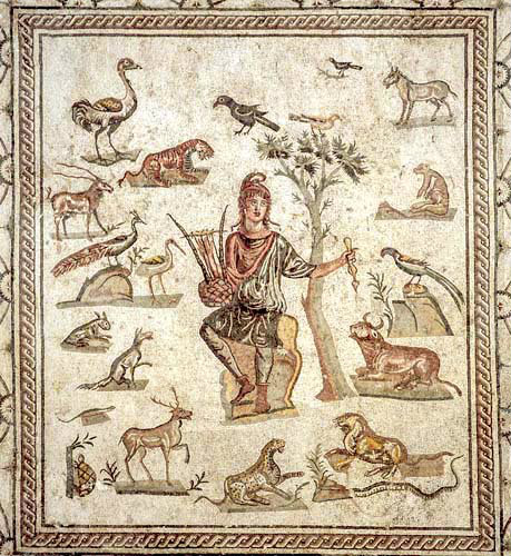 Orpheus among the animals, Palermo Archaeological Museum, Sicily