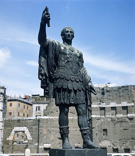 Statue of Trajan, in Roman Forum, Rome, Italy