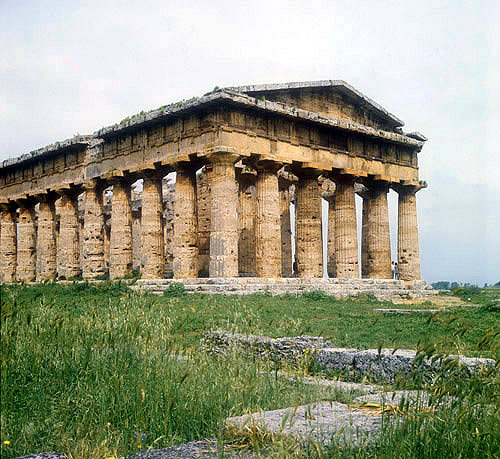 Temple of Hera, 460-500 BC, east façade, Paestum, Italy