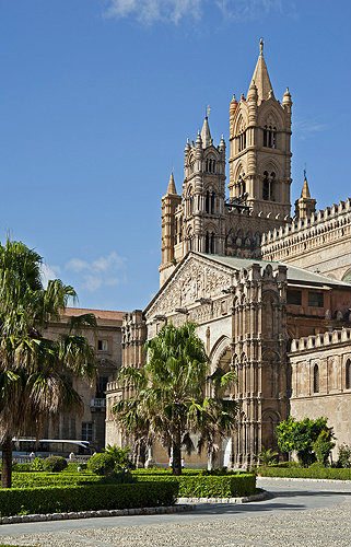 Palermo Cathedral, founded 1185 by Anglo-Norman Archbishp, Gualtiero Offamiglio (Walter of the Mill), Palermo, Sicily, Italy