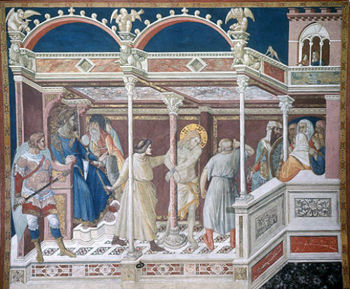The Scouring by the Lorenzetti School, 1320 in the Lower Church, Assisi, Italy
