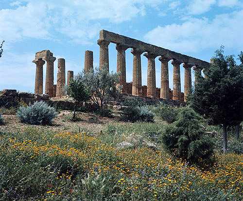 Italy, Sicily, Agrigento, the Temple of Juno Lacinia, 5th century BC, north east aspect