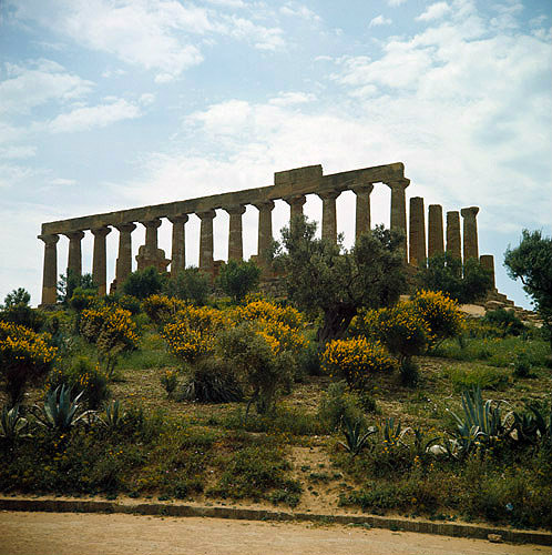 Italy, Sicily, Agrigento, Temple of Juno Lacinia, 5th century BC, north west aspect