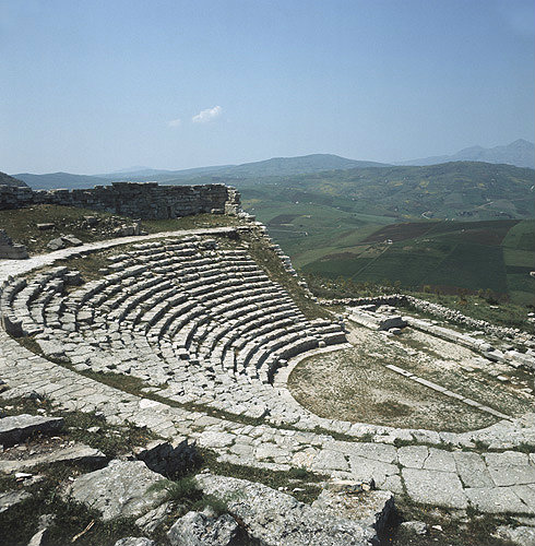 Italy, Sicily, Segesta, Greek theatre, 3rd century BC