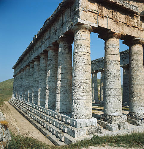 Italy, Sicily, Segesta, the Temple, northern colonnade 5th century BC