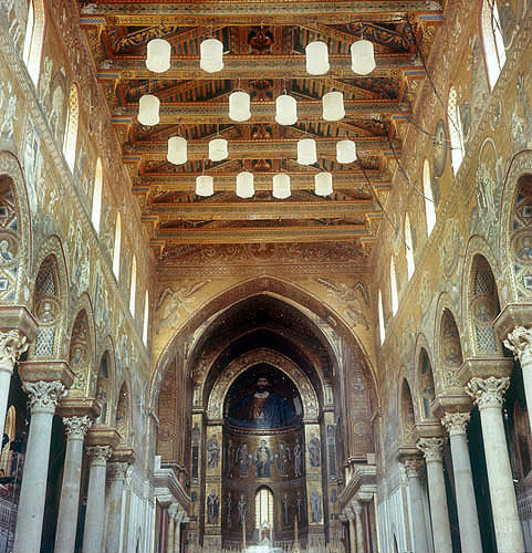 Nave of Monreale Cathedral, circa 1175, Sicily, Italy