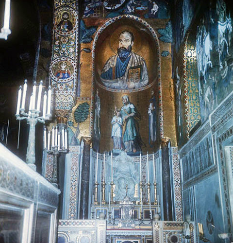 Palatine Chapel, twelfth century Byzantine mosaics, Palermo, Sicily, Italy