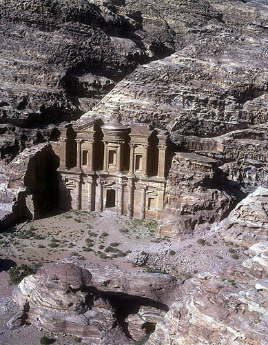 Ad-Deir, the Monastery, aerial photograph, Petra, Jordan