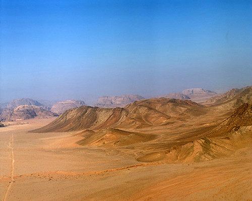 Wadi Rum, aerial photograph, Jordan
