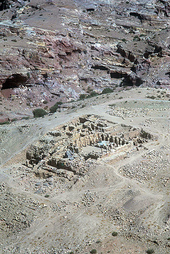 Temple of Winged Lions, seen from south west. Petra, Jordan