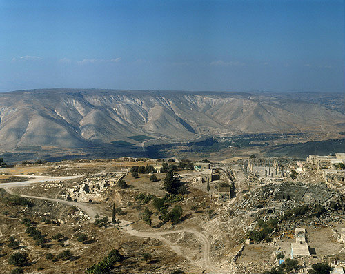 Umm Qais, Biblical Gadara (one of the cities of the Decapolis), aerial photograph, Jordan
