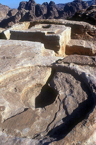 High Place of Sacrifice, round altar, Petra, Jordan