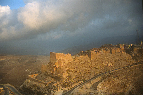 Kerak Crusader Castle, aerial photograph, Kerak, Jordan