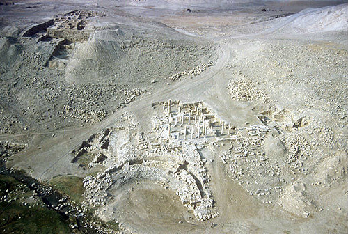 Pella, Hellenistic-Roman-Byzantine city, aerial photograph, Jordan