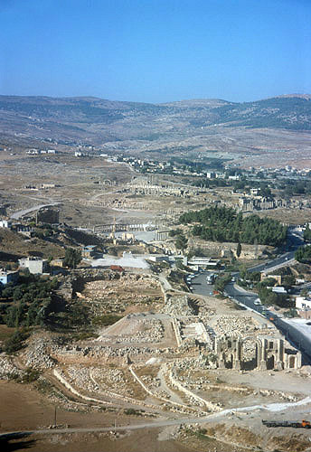 Jerash, general view, aerial photograph, Jordan