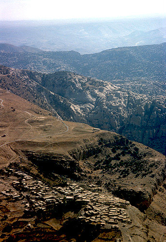 Dana, flat roofed village on edge of rift-valley, Jordan