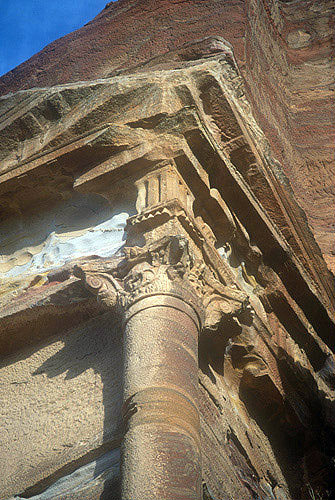 Detail of sculpted decoration, Mughar an-Nasara, Petra, Jordan
