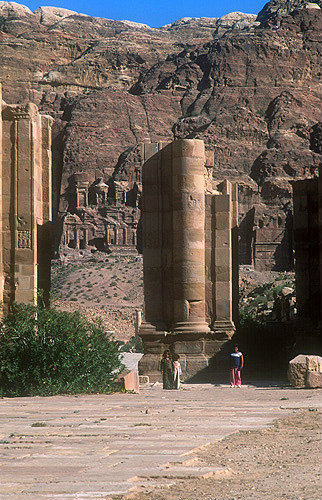 Arched gate and Royal tombs, Petra, Jordan