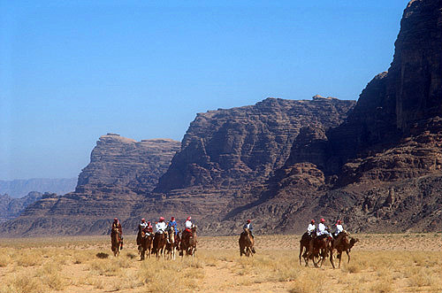 Bedouin preparing for  camel race on HM King Hussein