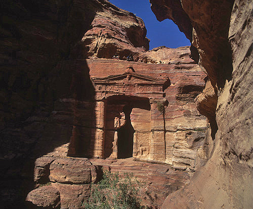 Triclinium entrance on way to  el-Deir, Petra, Jordan