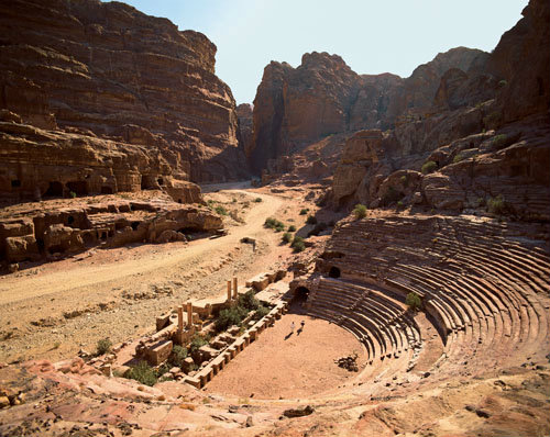 Theatre, 1st century AD, Nabataean, carved out of rock, Petra, Jordan
