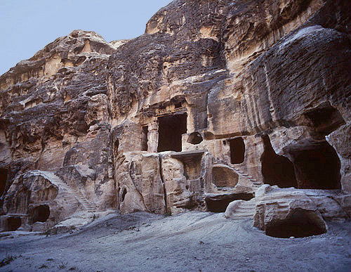 Exterior of painted house, Siq Al-Barid (Little Petra), Petra, Jordan