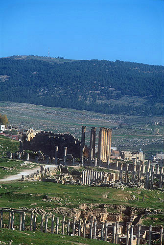 Temple of Artemis, Decumanus (street running west-east) and Umayyad area, Jerash, Jordan