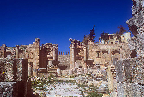 Propylaeum plaza and steps to Temple of Artemis, Jerash, Jordan