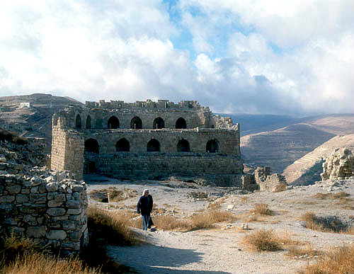Kerak Castle built by the Crusaders in 1140, Mameluke keep inside the fortress, Kerak, Jordan