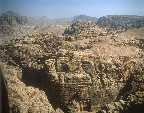 Wadi Rum landscape, aerial photograph, Jordan