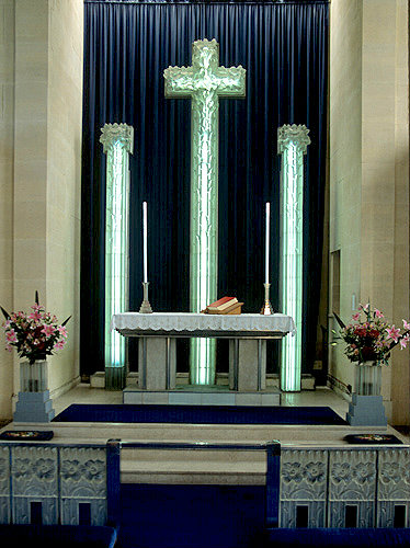 Altar and cross by Rene Lalique, 1934, St Matthew