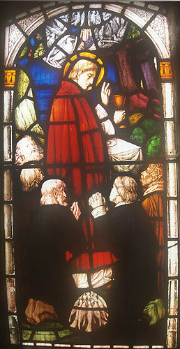St Brelade, window of St Brelade, Fisherman