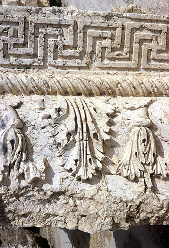Lebanon, Baalbek, detail of entablature from temple of Jupiter, Ist century AD
