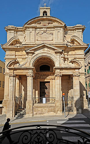 Valletta, Church of St Catherine of Italy, designed 1576 by Gerolamo Cassar, rebuilt 17th century, Malta
